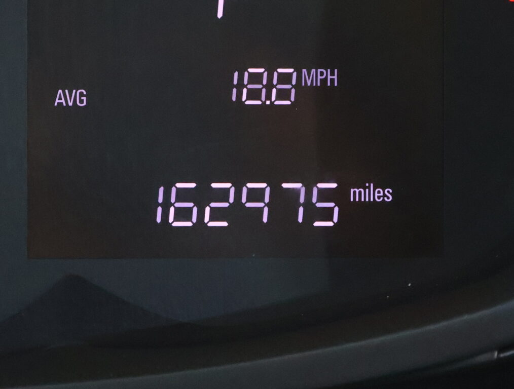 Dashboard display showing average speed: 188.0 MPH on a dark instrument panel