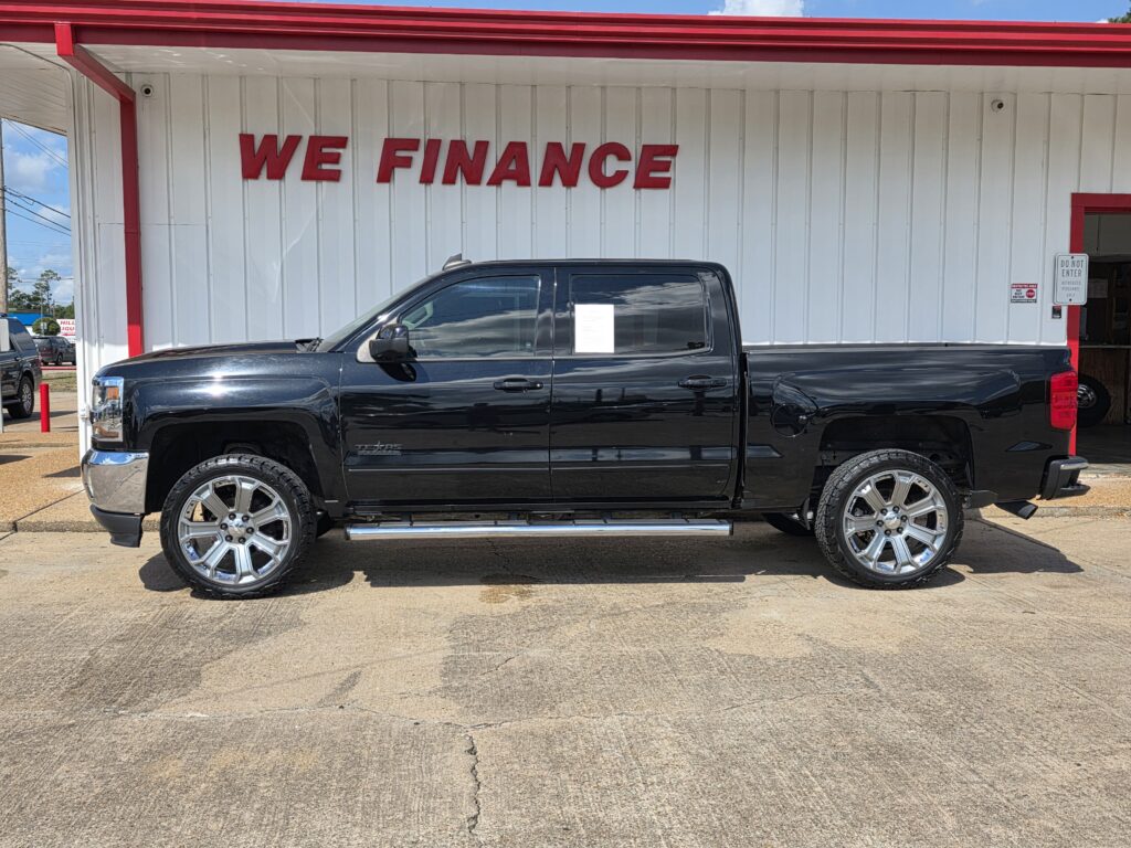 2018 BLACK CHEVROLET SILVERADO 1500 CREW CAB PICKUP 4-DR